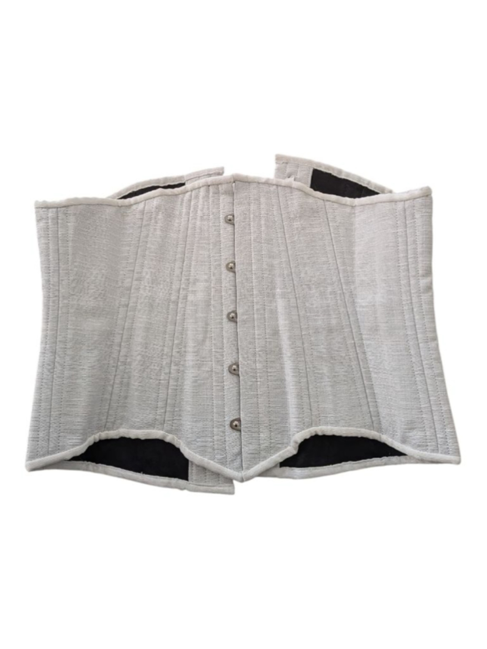 Black Iris Corsets White Underbust Waist Cincher Corset Size 30 - Picture 2 of 6